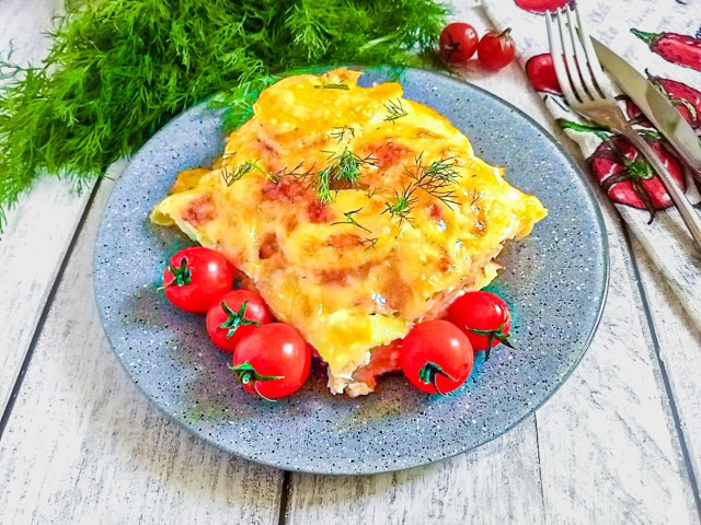 Запеканка с картошкой и куриным филе